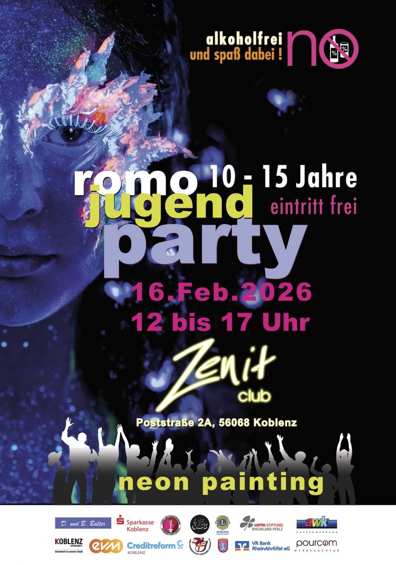 Plakat RoMo-Jugend-Party 2026